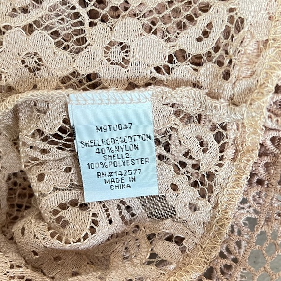 Melograno Rico Lace Blush Blouse See-through Top Long Sleeve - Picture 10 of 10